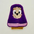 ITH Embroidered Blue Dog Grannies Finger Puppets, Handmade Felt Pretend Play Toy 4x4 Hoop