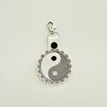 Yin Yang Lace Key Ring Embroidery Design, Sketch Fill Snap Hook (Digital Download)