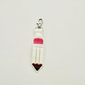 ITH Embroidered Pencil Keychain, Faux Leather Key Fob, Teacher Appreciation Gift 4x4 hoop