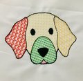 Sketch Style Dog Face Embroidery Design, Lab Retriever Stitch Pattern (Instant Download)