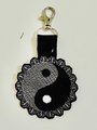 Yin Yang Lace Key Ring Embroidery Design, Sketch Fill Snap Hook (Digital Download)