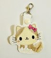 ITH Embroidered Kitty Key Fob, Fluffy Tail Keychain Accessory (Digital Download) 4x4 Hoop Design
