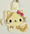 ITH Embroidered Kitty Key Fob, Fluffy Tail Keychain Accessory (Digital Download) 4x4 Hoop Design