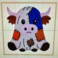 Patchwork Cow Embroidery Design, Halloween Heifer Machine File (4 X 4 Design)