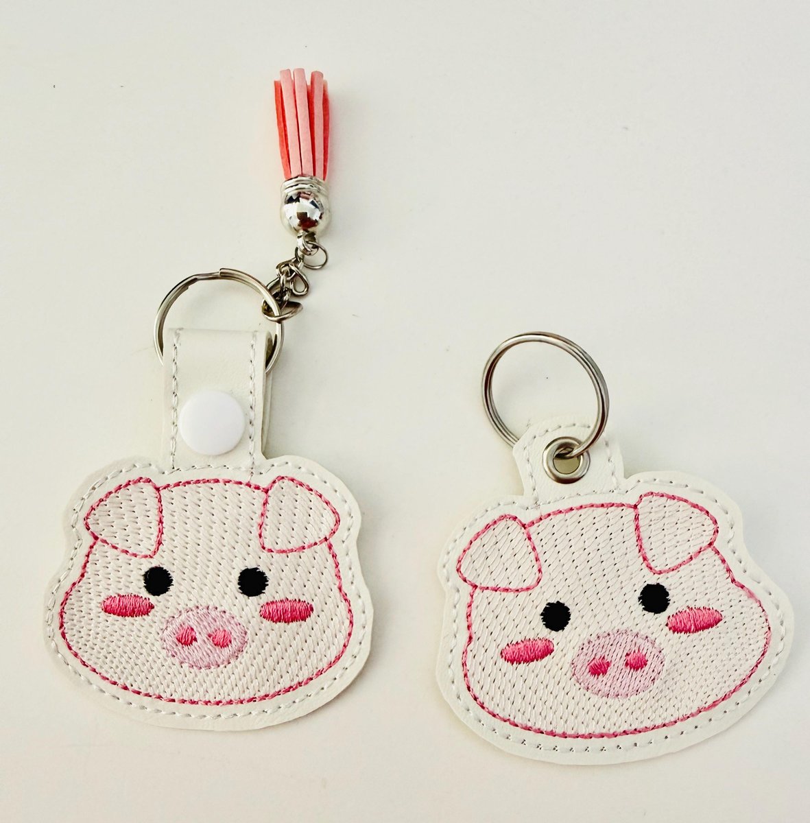 ITH Sketch Pig Face Keyring & Eyelet Digital Download- Embroidery Design