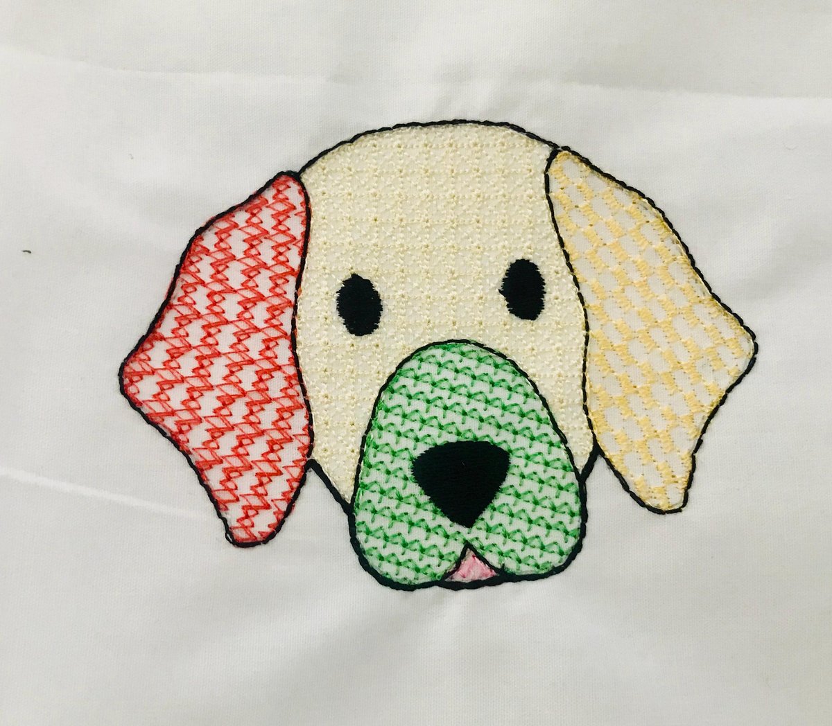Sketch Style Dog Face Embroidery Design, Lab Retriever Stitch Pattern (Instant Download)