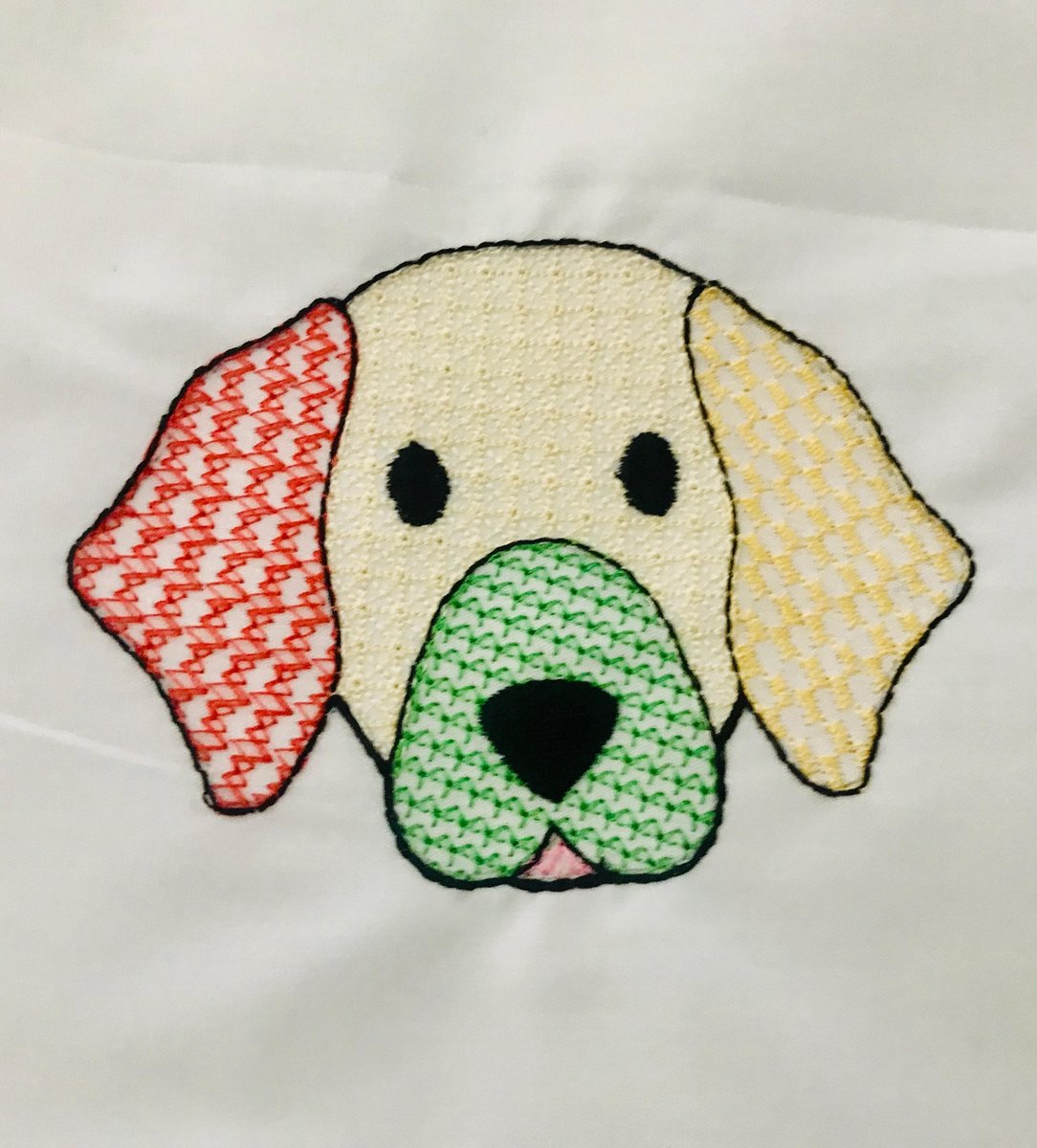 Sketch Style Dog Face Embroidery Design, Lab Retriever Stitch Pattern (Instant Download)