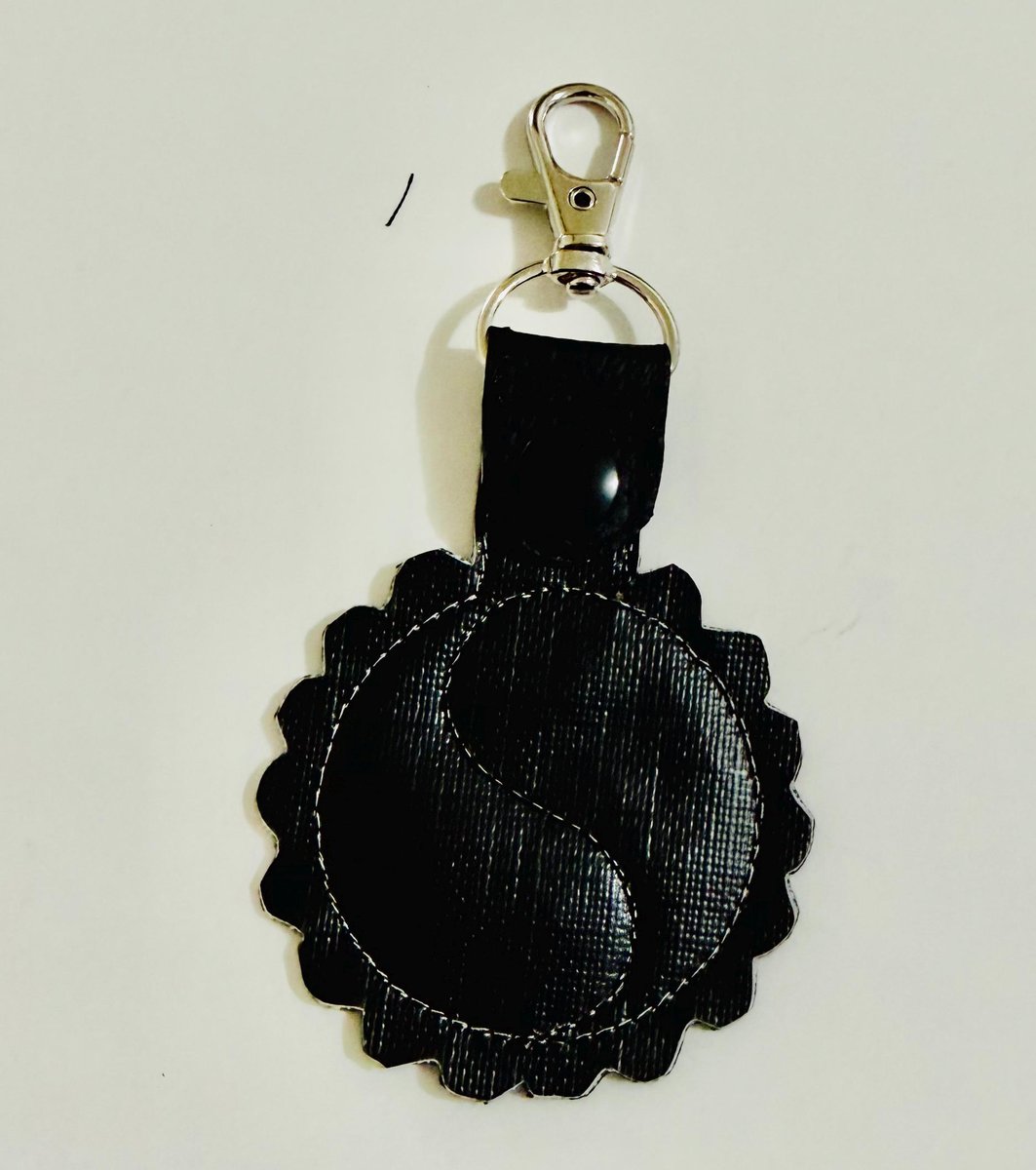 Yin Yang Lace Key Ring Embroidery Design, Sketch Fill Snap Hook (Digital Download)