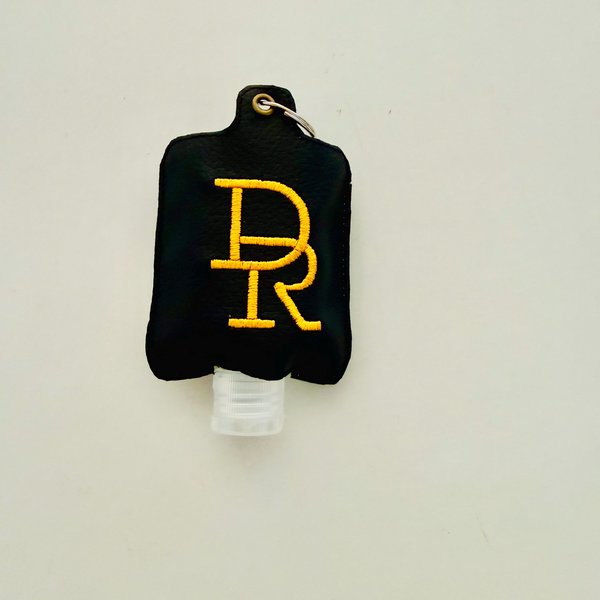 ITH DR Initials Hand Sanitizer Holder Keychain,  Initials DR ,4X4 Hoop Embroidery Design Download.